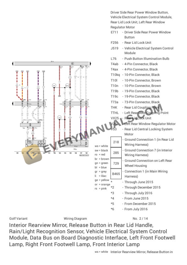 Volkswagen Golf SportWagen AWD (BX5) 2017 Electrical Diagrams L4-1.8L Turbo (CXBB) 4 Volkswagen Golf SportWagen AWD (BX5) 2017 Electrical Diagrams L4-1.8L Turbo (CXBB) - Image 2