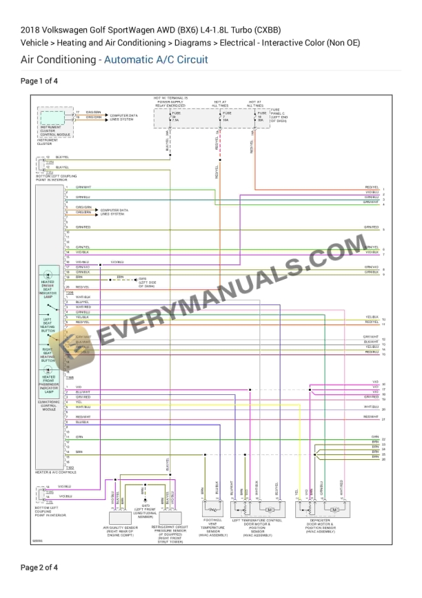 volkswagen golf sportwagen awd bx6 2018 electrical diagrams l4 18l turbo cxbb 1