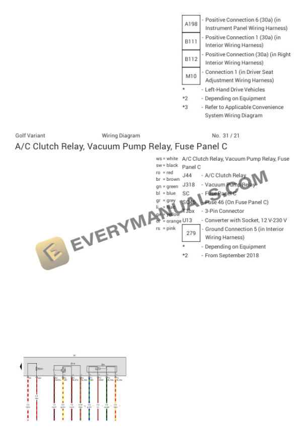 Volkswagen Golf SportWagen AWD (BX6) 2018 Electrical Diagrams L4-1.8L Turbo (CXBB) 6 Volkswagen Golf SportWagen AWD (BX6) 2018 Electrical Diagrams L4-1.8L Turbo (CXBB) - Image 4