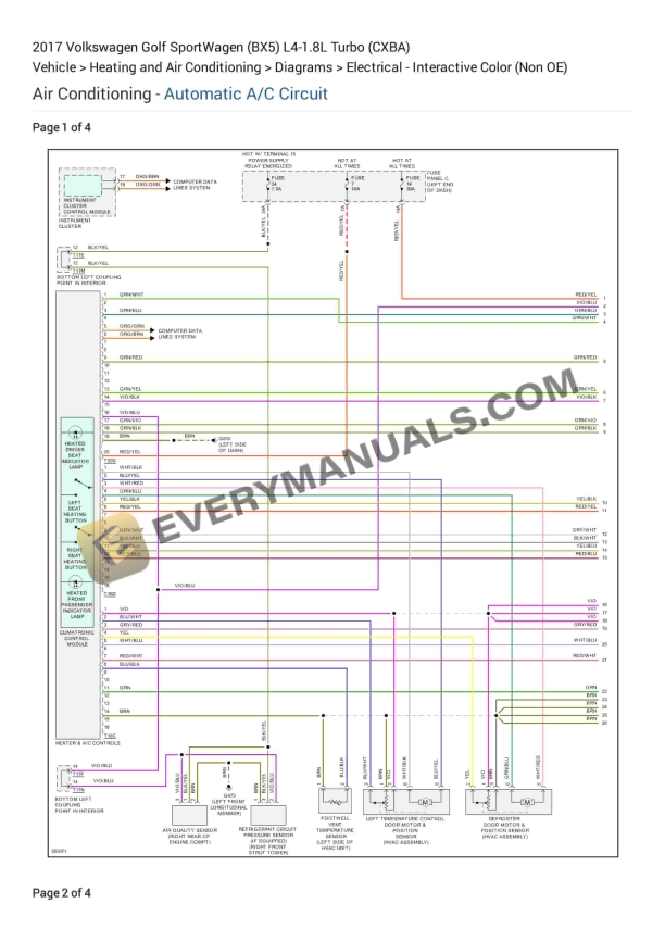 volkswagen golf sportwagen bx5 2017 electrical diagrams l4 18l turbo cxba 1