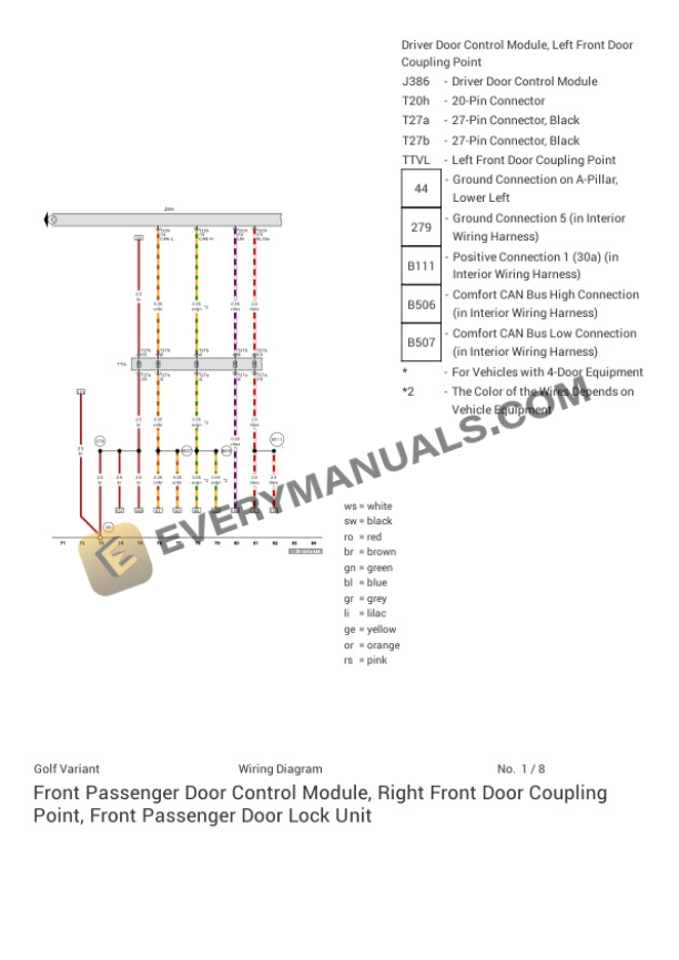 Volkswagen Golf SportWagen (BX6) 2019 Electrical Diagrams L4-1.8L Turbo (CXBA) 4 Volkswagen Golf SportWagen (BX6) 2019 Electrical Diagrams L4-1.8L Turbo (CXBA) - Image 2