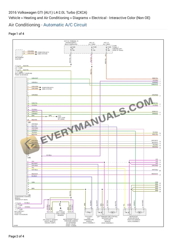volkswagen gti au1 2016 electrical diagrams l4 20l turbo cxca 1
