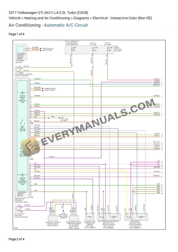 Volkswagen GTI (AU1) 2017 Electrical Diagrams L4-2.0L Turbo (CXCB)