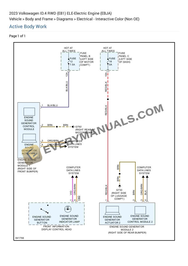 Volkswagen ID.4 RWD (E81) 2023 Electrical Diagrams ELE-Electric Engine (EBJA)