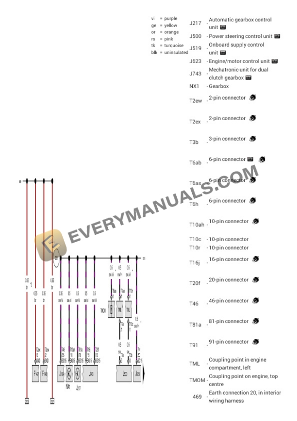 Volkswagen Jetta (BU3) (MEXICO) 2019 Electrical Diagrams L4-1.4L Turbo (CZDA) 7 Volkswagen Jetta (BU3) (MEXICO) 2019 Electrical Diagrams L4-1.4L Turbo (CZDA) - Image 5