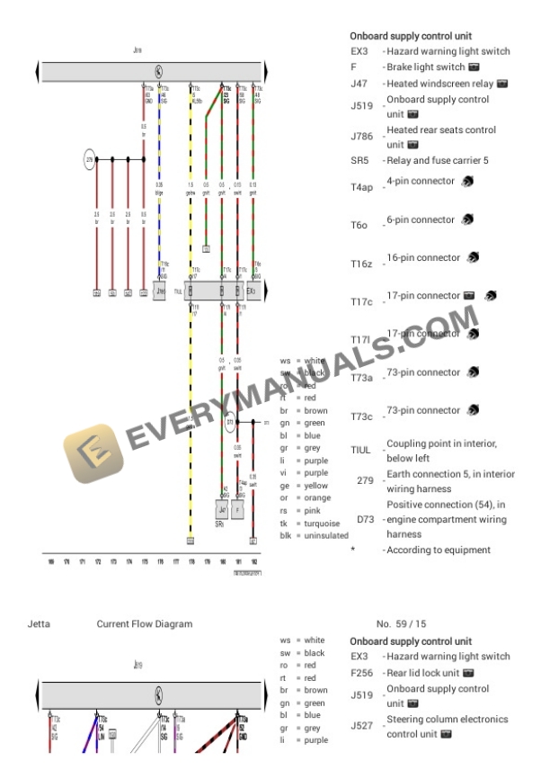 Volkswagen Jetta (BU3) (MEXICO) 2020 Electrical Diagrams L4-1.4L Turbo (CZDA) 7 Volkswagen Jetta (BU3) (MEXICO) 2020 Electrical Diagrams L4-1.4L Turbo (CZDA) - Image 5