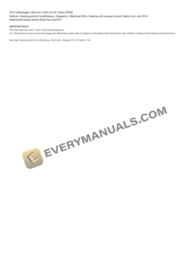 Volkswagen Jetta GLI (163) 2015 Electrical Diagrams L4-2.0L Turbo (CPPA) 5 Volkswagen Jetta GLI (163) 2015 Electrical Diagrams L4-2.0L Turbo (CPPA) - Image 3