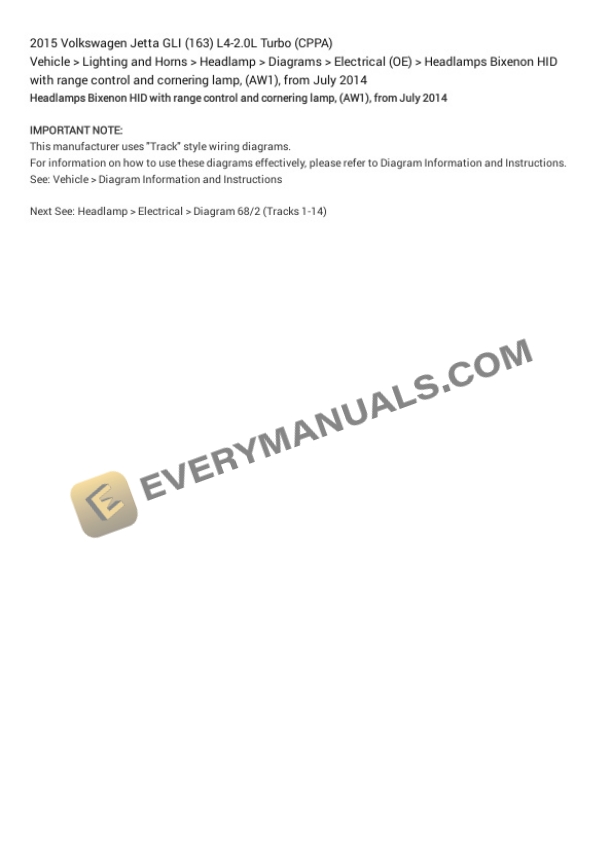 Volkswagen Jetta GLI (163) 2015 Electrical Diagrams L4-2.0L Turbo (CPPA) 7 Volkswagen Jetta GLI (163) 2015 Electrical Diagrams L4-2.0L Turbo (CPPA) - Image 5