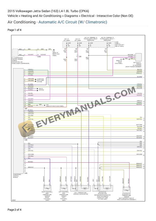 Volkswagen Jetta Sedan (163) 2015 Electrical Diagrams L4-1.8L Turbo (CPKA)