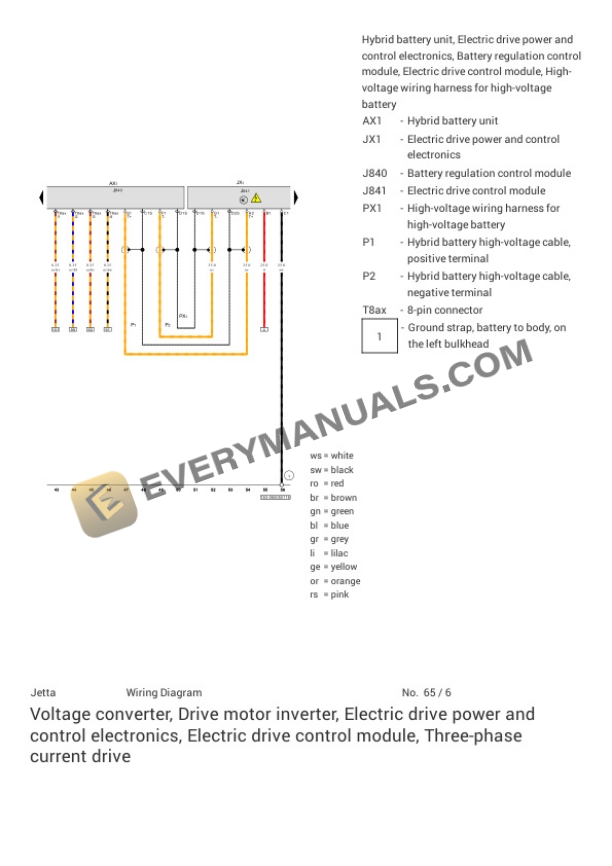 Volkswagen Jetta Sedan (163) 2016 Electrical Diagrams L4-1.4L (CNLA) Hybrid 5 Volkswagen Jetta Sedan (163) 2016 Electrical Diagrams L4-1.4L (CNLA) Hybrid - Image 3