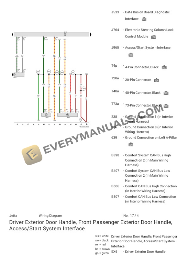 Volkswagen Jetta Sedan (BU3) 2019 Electrical Diagrams L4-1.4L Turbo (DGXA) 6 Volkswagen Jetta Sedan (BU3) 2019 Electrical Diagrams L4-1.4L Turbo (DGXA) - Image 4