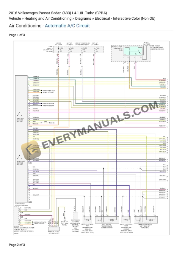 volkswagen passat sedan a33 2016 electrical diagrams l4 18l turbo cpra 1