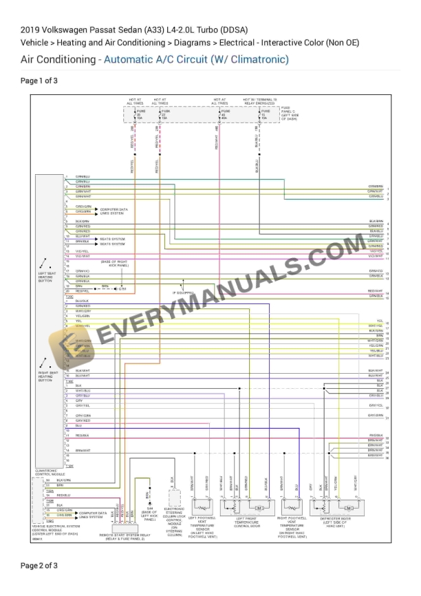 volkswagen passat sedan a33 2019 electrical diagrams l4 20l turbo ddsa 1