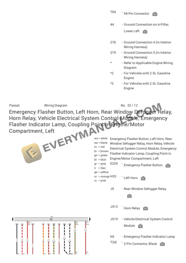 Volkswagen Passat Sedan (A34) 2022 Electrical Diagrams L4-2.0L Turbo (DTEA) 7 Volkswagen Passat Sedan (A34) 2022 Electrical Diagrams L4-2.0L Turbo (DTEA) - Image 5