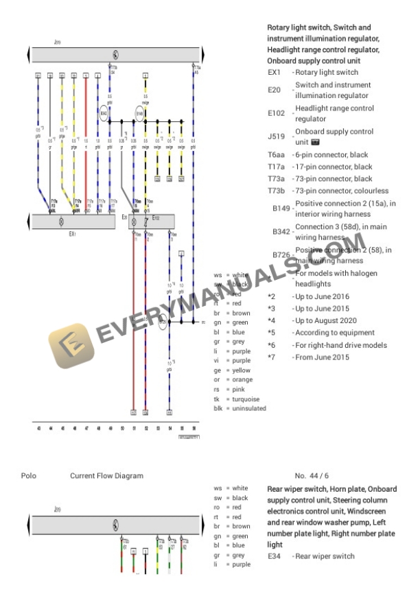 Volkswagen Polo (603) (MEXICO) 2017 Electrical Diagrams L4-1.2L Turbo (CBZB) 4 Volkswagen Polo (603) (MEXICO) 2017 Electrical Diagrams L4-1.2L Turbo (CBZB) - Image 2