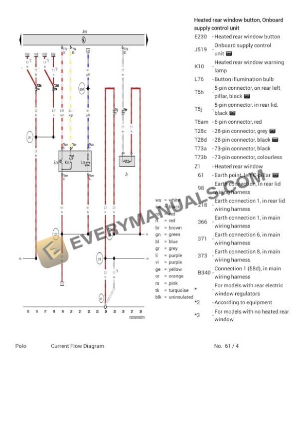Volkswagen Polo (603) (MEXICO) 2017 Electrical Diagrams L4-1.2L Turbo (CBZB) 5 Volkswagen Polo (603) (MEXICO) 2017 Electrical Diagrams L4-1.2L Turbo (CBZB) - Image 3
