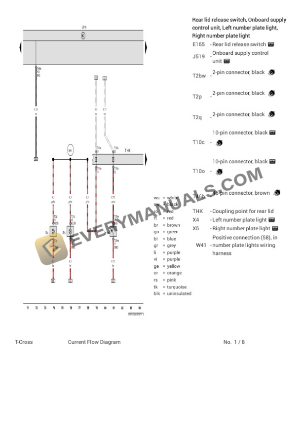 Volkswagen T-Cross (BF1) (MEXICO) 2021 Electrical Diagrams L4-1.6L (CWSA) 4 Volkswagen T-Cross (BF1) (MEXICO) 2021 Electrical Diagrams L4-1.6L (CWSA) - Image 2