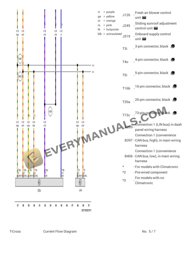 Volkswagen T-Cross (BF1) (MEXICO) 2021 Electrical Diagrams L4-1.6L (CWSA) 6 Volkswagen T-Cross (BF1) (MEXICO) 2021 Electrical Diagrams L4-1.6L (CWSA) - Image 4