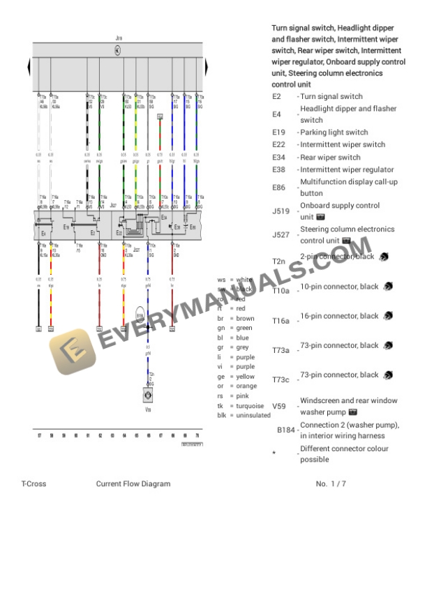 Volkswagen T-Cross (BF1) (MEXICO) 2022 Electrical Diagrams L4-1.6L (CWSA) 4 Volkswagen T-Cross (BF1) (MEXICO) 2022 Electrical Diagrams L4-1.6L (CWSA) - Image 2