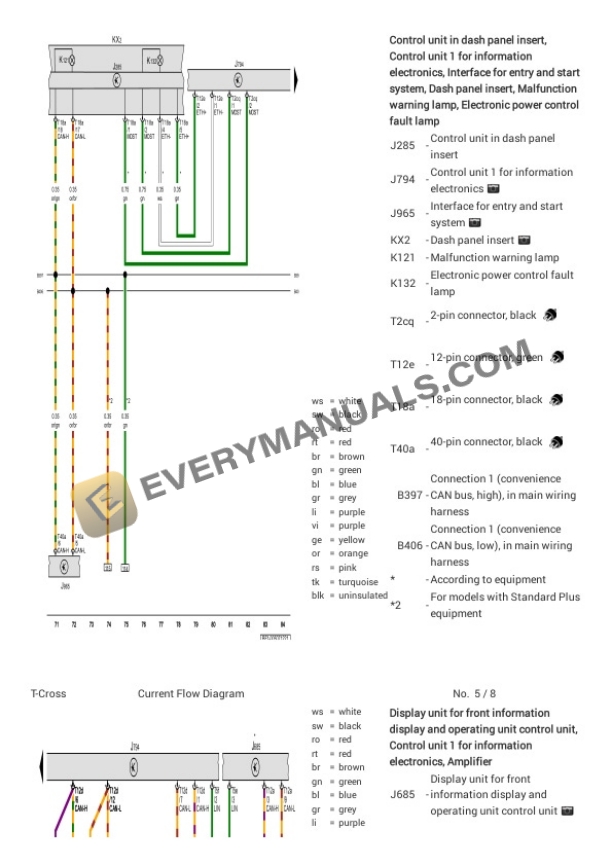 Volkswagen T-Cross (BF1) (MEXICO) 2022 Electrical Diagrams L4-1.6L (CWSA) 6 Volkswagen T-Cross (BF1) (MEXICO) 2022 Electrical Diagrams L4-1.6L (CWSA) - Image 4