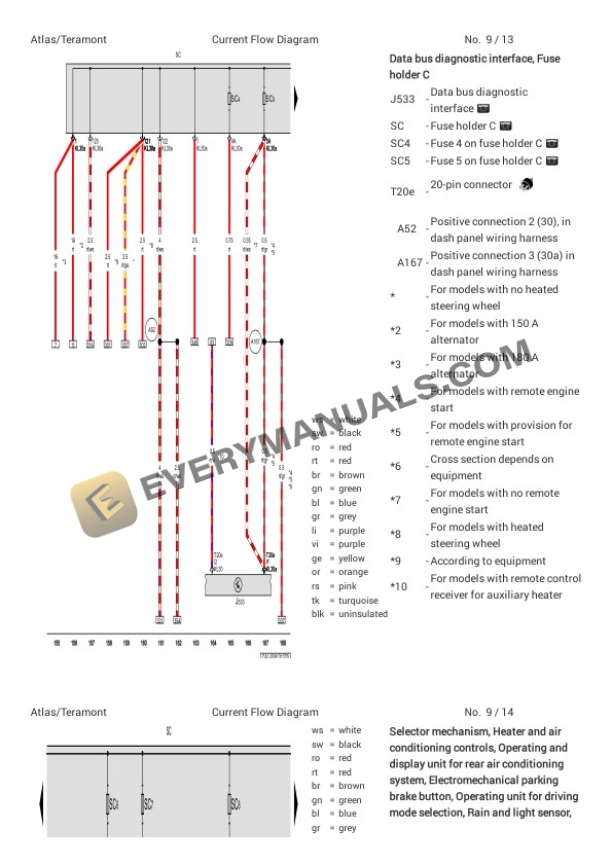 Volkswagen Teramont FWD (CA1) (MEXICO) 2018 Electrical Diagrams L4-2.0L Turbo (DCGA) 7 Volkswagen Teramont FWD (CA1) (MEXICO) 2018 Electrical Diagrams L4-2.0L Turbo (DCGA) - Image 5