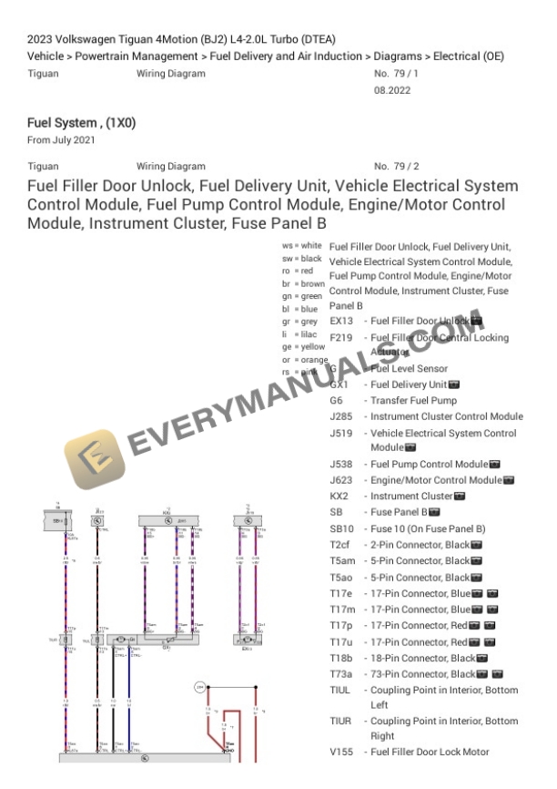 Volkswagen Tiguan 4Motion (BJ2) 2023 Electrical Diagrams L4-2.0L Turbo (DTEA) 3 Volkswagen Tiguan 4Motion (BJ2) 2023 Electrical Diagrams L4-2.0L Turbo (DTEA) - Image 2