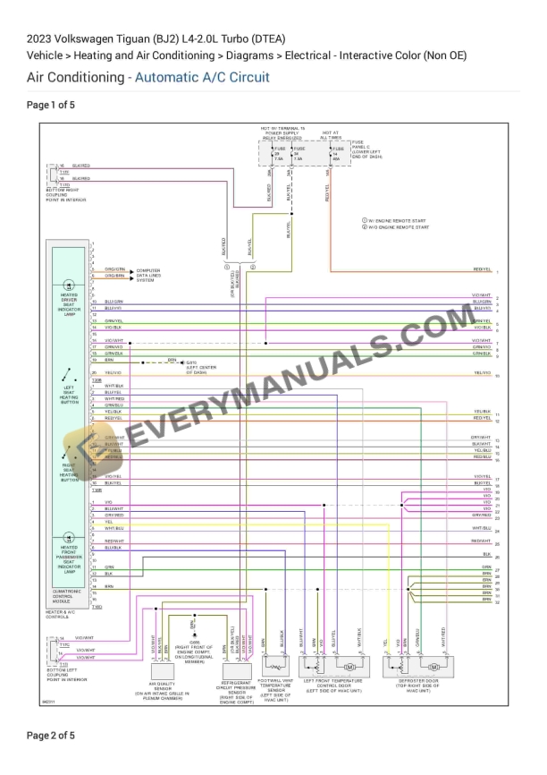 Volkswagen Tiguan (BJ2) 2023 Electrical Diagrams L4-2.0L Turbo (DTEA)