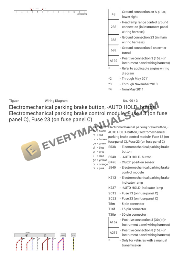 Volkswagen Tiguan Limited 4Motion (5N2) 2018 Electrical Diagrams L4-2.0L Turbo (CCTA) 5 Volkswagen Tiguan Limited 4Motion (5N2) 2018 Electrical Diagrams L4-2.0L Turbo (CCTA) - Image 3