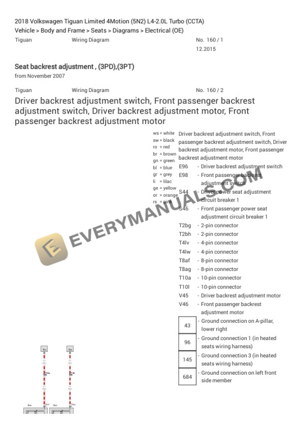Volkswagen Tiguan Limited 4Motion (5N2) 2018 Electrical Diagrams L4-2.0L Turbo (CCTA) 6 Volkswagen Tiguan Limited 4Motion (5N2) 2018 Electrical Diagrams L4-2.0L Turbo (CCTA) - Image 4