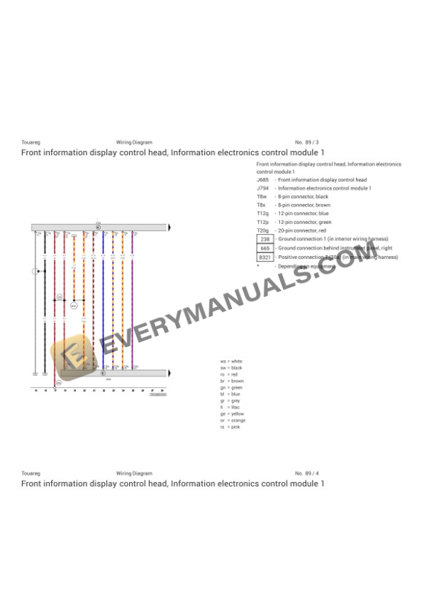 Volkswagen Touareg (7P6) 2016 Electrical Diagrams V6-3.0L DSL Turbo (CNRB) 6 Volkswagen Touareg (7P6) 2016 Electrical Diagrams V6-3.0L DSL Turbo (CNRB) - Image 4