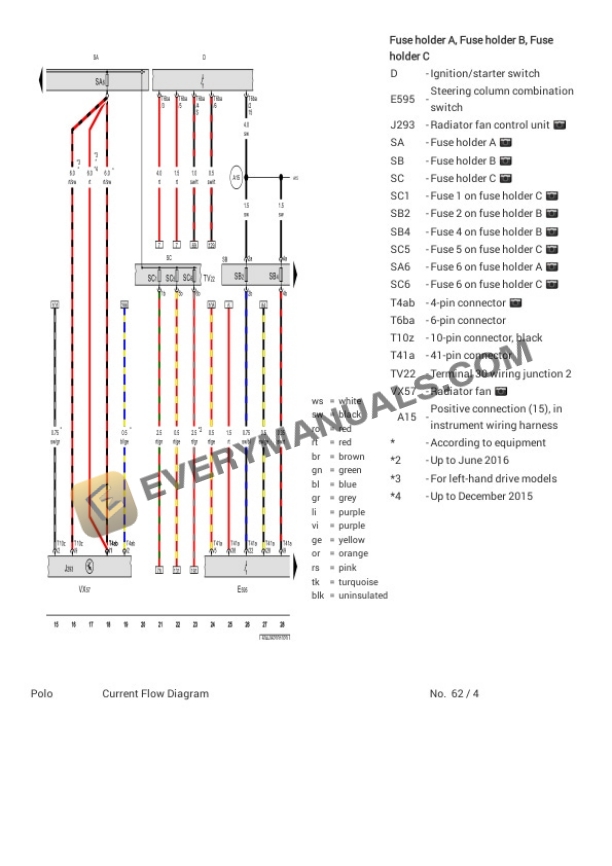 Volkswagen Vento (604) (MEXICO) 2016 Electrical Diagrams L4-1.6L (CLSA) 6 Volkswagen Vento (604) (MEXICO) 2016 Electrical Diagrams L4-1.6L (CLSA) - Image 4