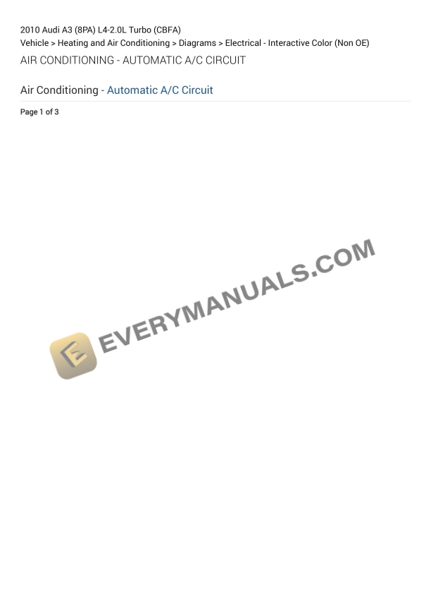 audi a3 8pa 2010 electrical diagrams l4 20l turbo cbfa 1