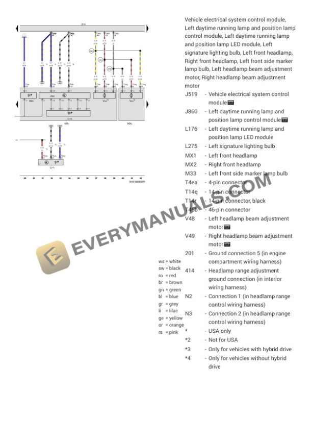 Audi A3 Cabriolet (8VE) 2017 Electrical Diagrams L4-2.0L Turbo (CZRA) 6 Audi A3 Cabriolet (8VE) 2017 Electrical Diagrams L4-2.0L Turbo (CZRA) - Image 4