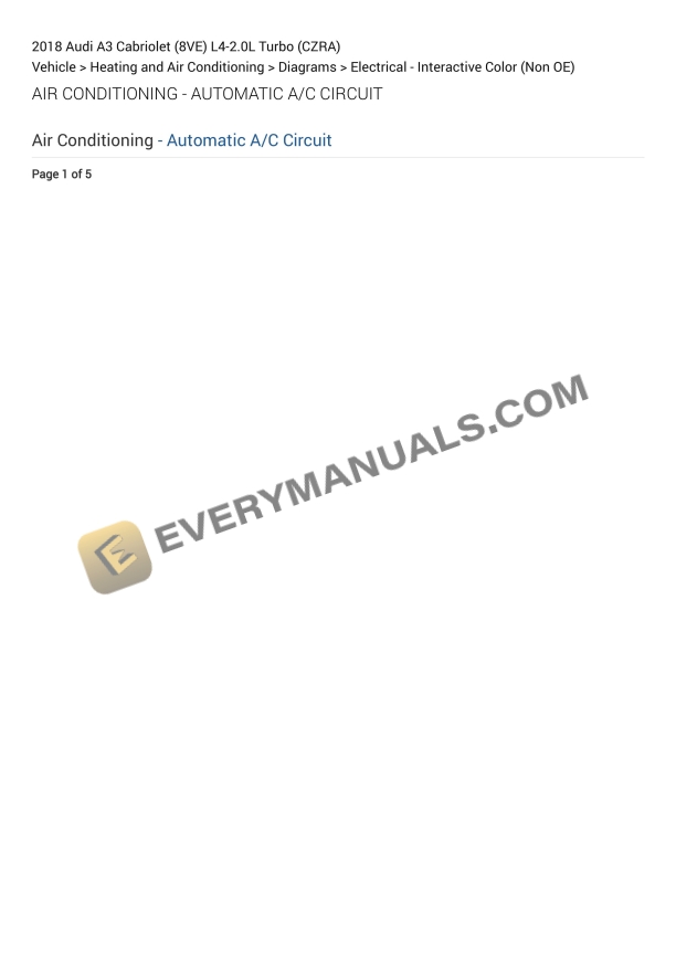 Audi A3 Cabriolet (8VE) 2018 Electrical Diagrams L4-2.0L Turbo (CZRA) 2 audi a3 cabriolet 8ve 2018 electrical diagrams l4 20l turbo czra 1