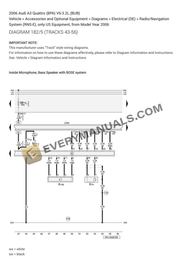 Audi A3 Quattro (8PA) 2006 Electrical Diagrams V6-3.2L (BUB) 5 Audi A3 Quattro (8PA) 2006 Electrical Diagrams V6-3.2L (BUB) - Image 3