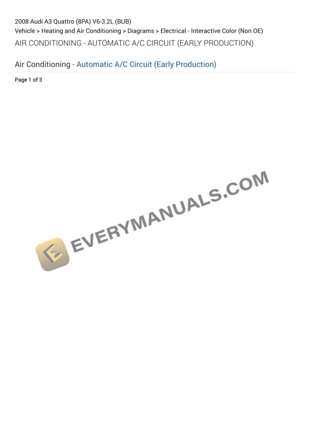 audi a3 quattro 8pa 2008 electrical diagrams v6 32l bub 1