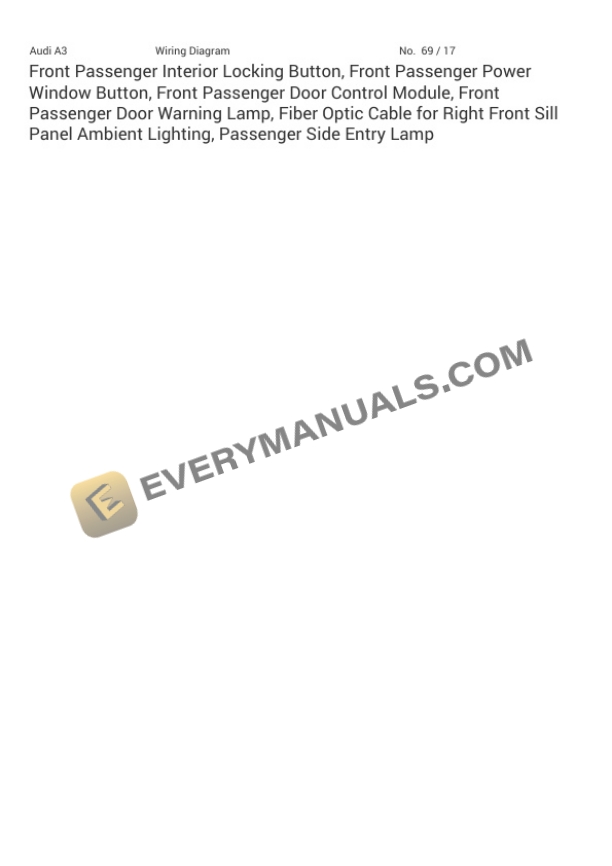 Audi A3 Quattro Sedan (8VM) 2018 Electrical Diagrams L4-2.0L Turbo (CNTC) 4 Audi A3 Quattro Sedan (8VM) 2018 Electrical Diagrams L4-2.0L Turbo (CNTC) - Image 2