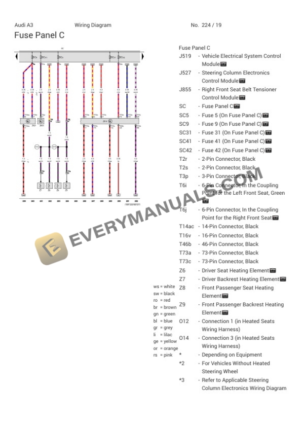 Audi A3 Sedan (8VM) 2020 Electrical Diagrams L4-2.0L Turbo (CZRA) 7 Audi A3 Sedan (8VM) 2020 Electrical Diagrams L4-2.0L Turbo (CZRA) - Image 5