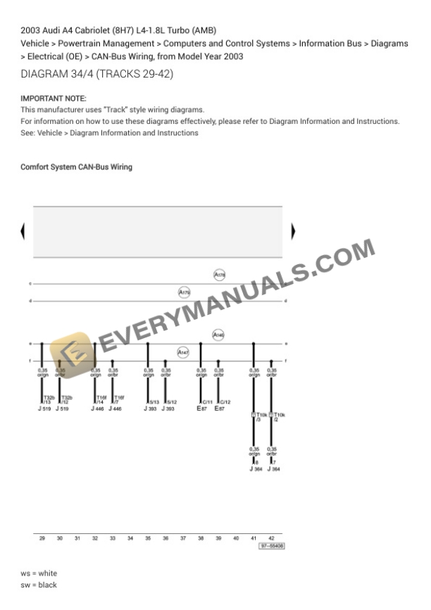 Audi A4 Cabriolet (8H7) 2003 Electrical Diagrams L4-1.8L Turbo (AMB) 5 Audi A4 Cabriolet (8H7) 2003 Electrical Diagrams L4-1.8L Turbo (AMB) - Image 3