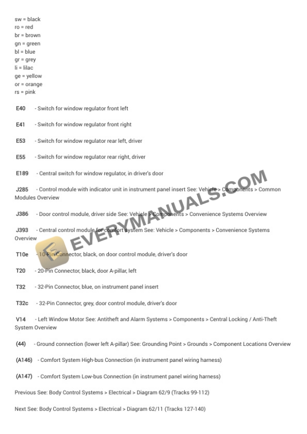 Audi A4 Cabriolet (8H7) 2004 Electrical Diagrams L4-1.8L Turbo (AMB) 7 Audi A4 Cabriolet (8H7) 2004 Electrical Diagrams L4-1.8L Turbo (AMB) - Image 5