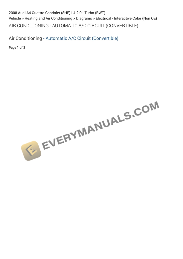 audi a4 quattro cabriolet 8he 2008 electrical diagrams l4 20l turbo bwt 1