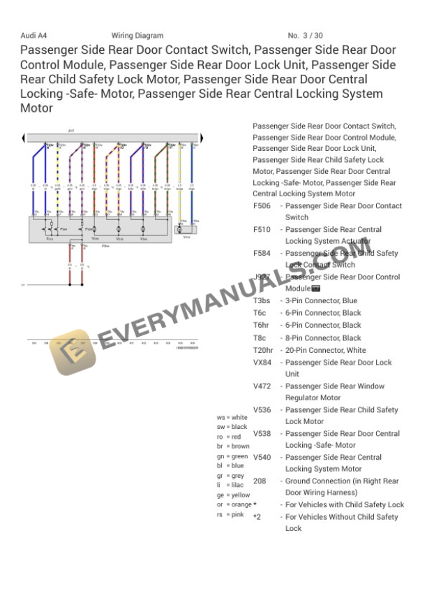 Audi A4 Quattro Sedan 40 (8WC) 2021 Electrical Diagrams L4-2.0L Turbo (DMSA) MHEV 5 Audi A4 Quattro Sedan 40 (8WC) 2021 Electrical Diagrams L4-2.0L Turbo (DMSA) MHEV - Image 3