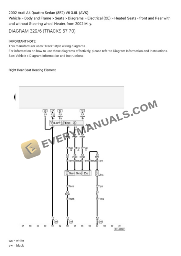 Audi A4 Quattro Sedan (8E2) 2002 Electrical Diagrams V6-3.0L (AVK) 5 Audi A4 Quattro Sedan (8E2) 2002 Electrical Diagrams V6-3.0L (AVK) - Image 3