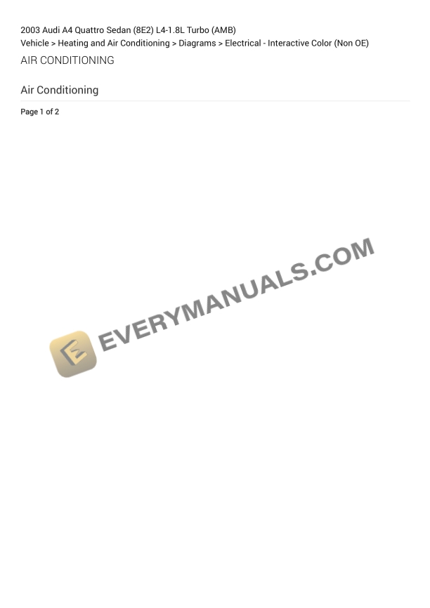 audi a4 quattro sedan 8e2 2003 electrical diagrams l4 18l turbo amb 1