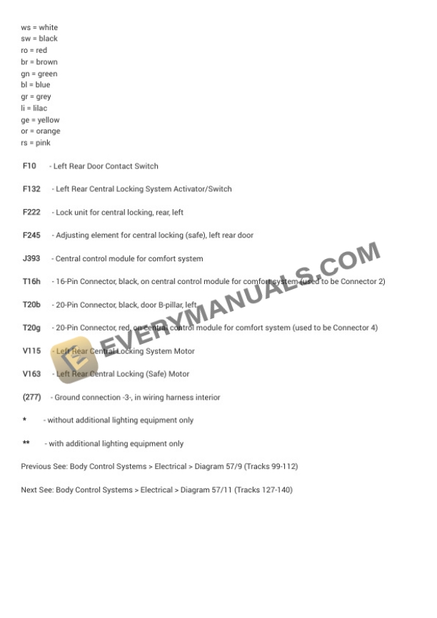 Audi A4 Quattro Sedan (8E2) 2005 Electrical Diagrams L4-2.0L Turbo (BPG) 5 Audi A4 Quattro Sedan (8E2) 2005 Electrical Diagrams L4-2.0L Turbo (BPG) - Image 3