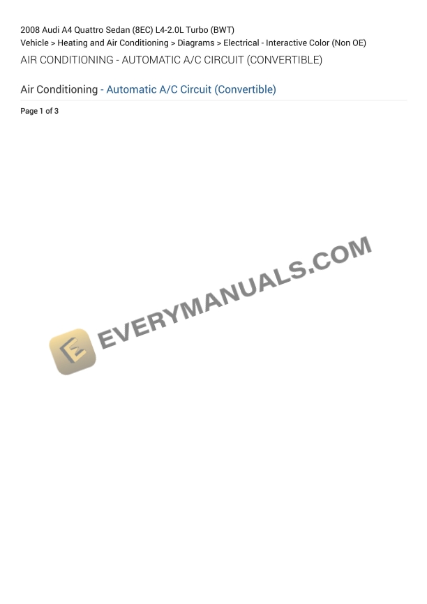 audi a4 quattro sedan 8ec 2008 electrical diagrams l4 20l turbo bwt 1
