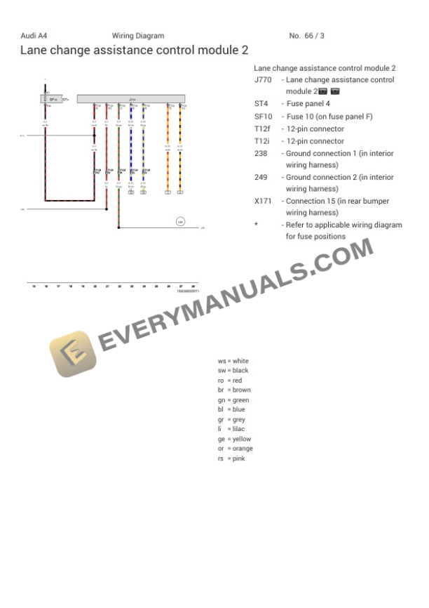 Audi A4 Quattro Sedan (8K2) 2009 Electrical Diagrams L4-2.0L Turbo (CAEB) 5 Audi A4 Quattro Sedan (8K2) 2009 Electrical Diagrams L4-2.0L Turbo (CAEB) - Image 3