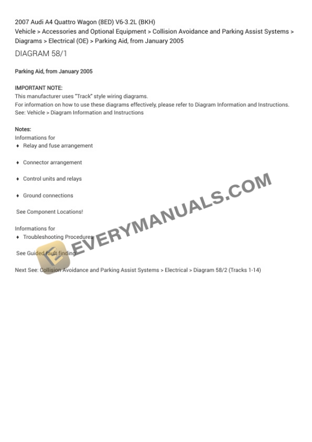 Audi A4 Quattro Wagon (8ED) 2007 Electrical Diagrams V6-3.2L (BKH) 5 Audi A4 Quattro Wagon (8ED) 2007 Electrical Diagrams V6-3.2L (BKH) - Image 3