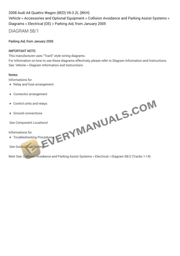 Audi A4 Quattro Wagon (8ED) 2008 Electrical Diagrams V6-3.2L (BKH) 5 Audi A4 Quattro Wagon (8ED) 2008 Electrical Diagrams V6-3.2L (BKH) - Image 3