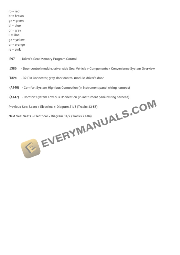 Audi A4 Sedan (8E2) 2003 Electrical Diagrams V6-3.0L (AVK) 4 Audi A4 Sedan (8E2) 2003 Electrical Diagrams V6-3.0L (AVK) - Image 2
